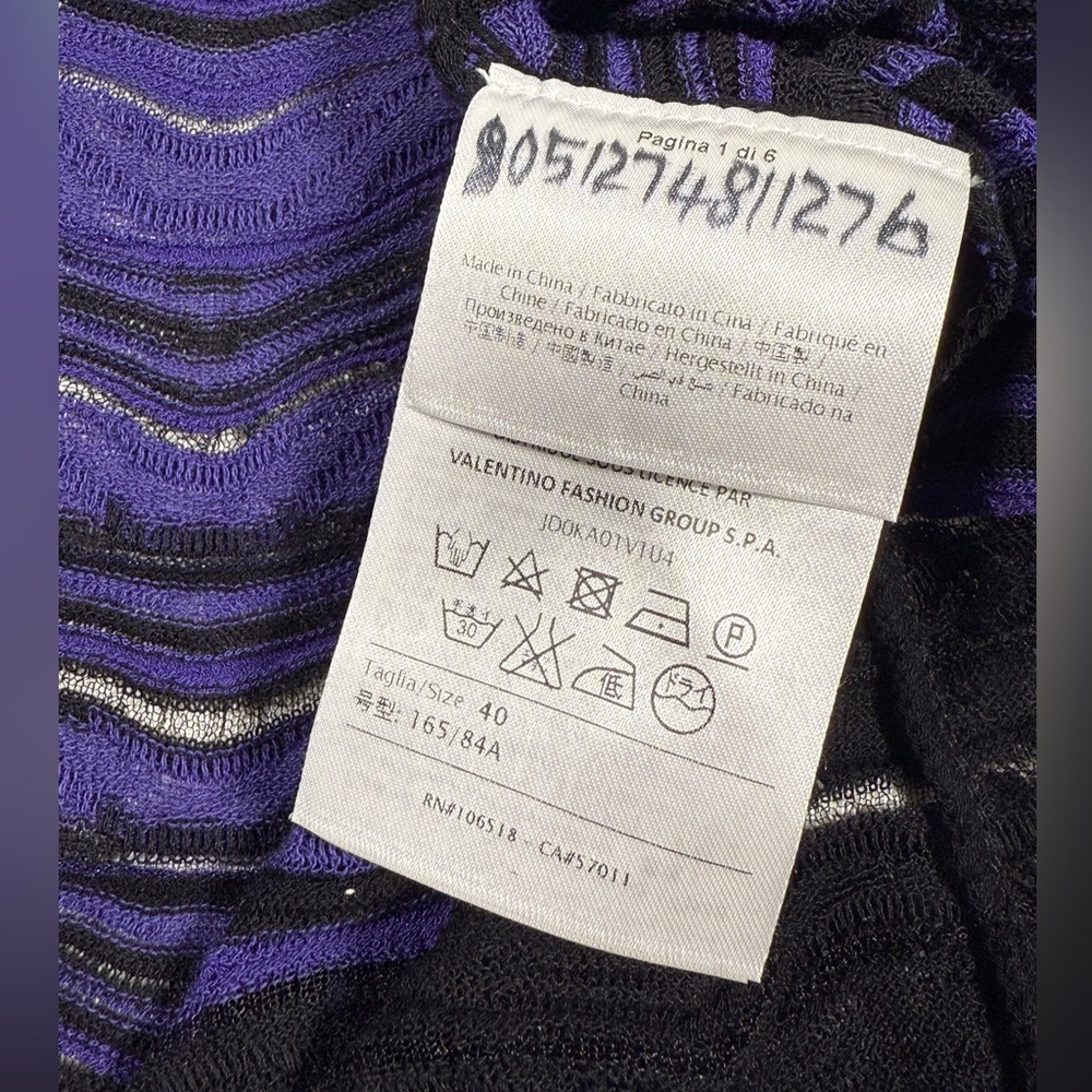 Missoni Women’s Size 8 Knit Open Front Cardigan Green Purple Wavy Stripe Italy - Picture 7 of 8